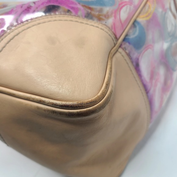 Coach Scribble Clear Vinyl Tote Bag Multicolor Graffiti Signature Logo Y2K Rare - Picture 11 of 12